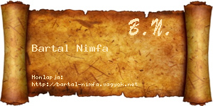 Bartal Nimfa névjegykártya